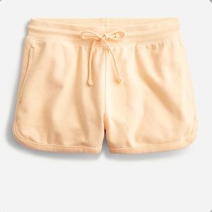 NWT J. Crew Women's University Terry Drawstring Shorts - Misty Apricot